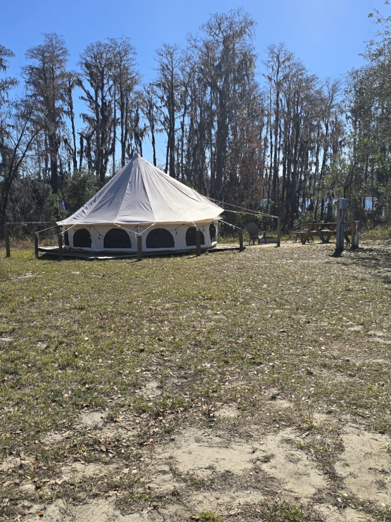 A campground yurt