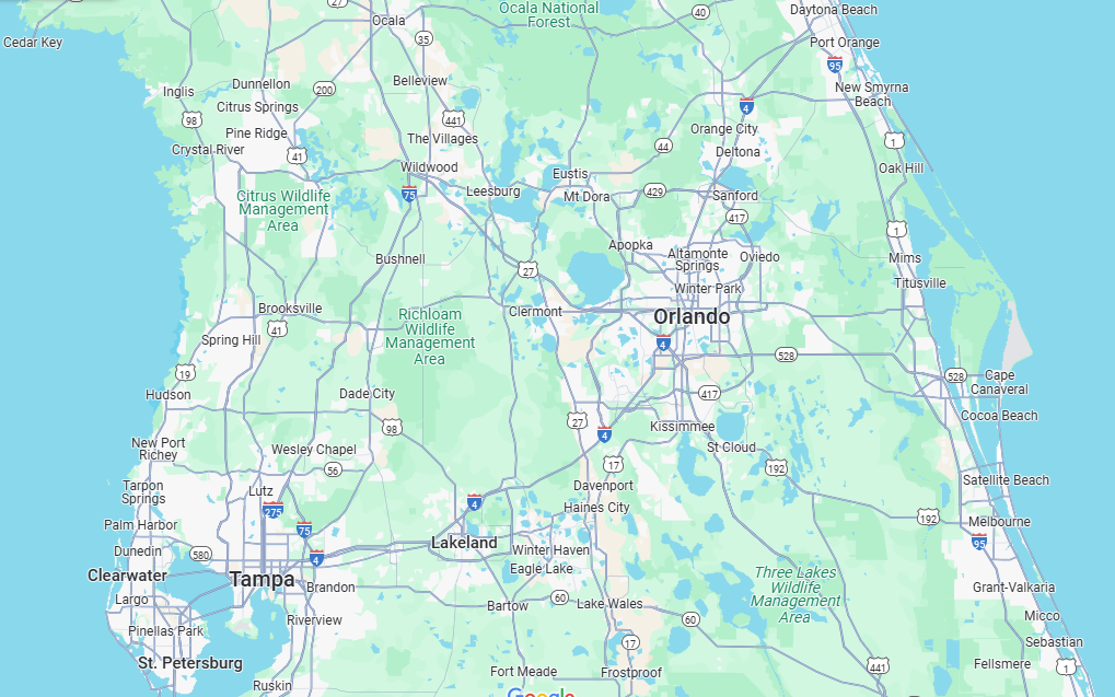 Map of Orlando, FL